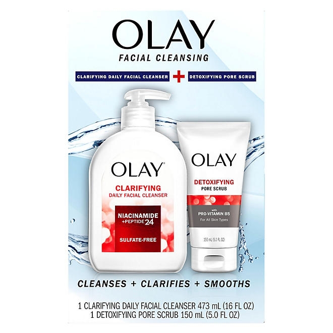 Olay Facial Cleanser and Detoxifying Pore Scrub Duo Kit - Image 2