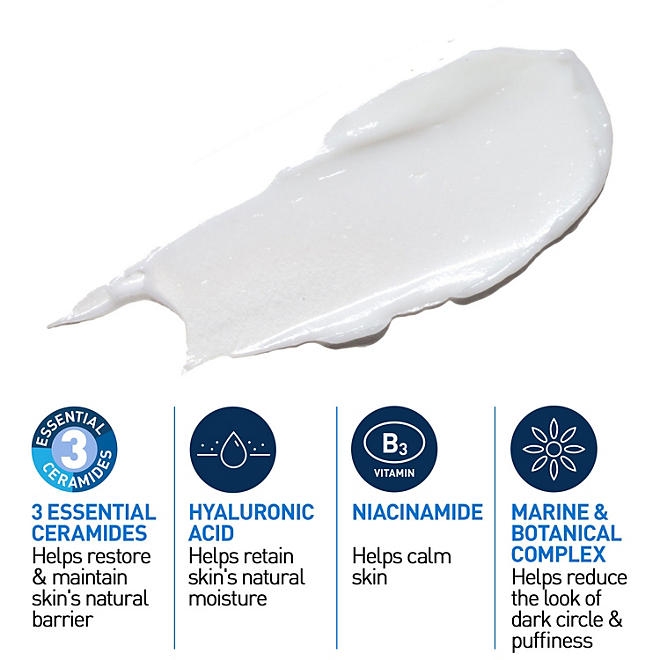 CeraVe Eye Repair Cream for Dark Circles & Puffiness, .5 oz., 2 pk. - Image 6