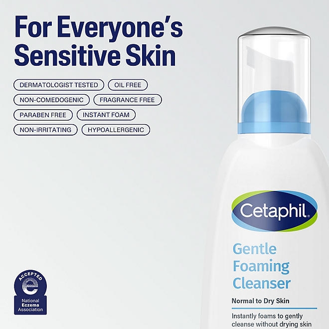 Cetaphil Gentle Foaming Cleanser, 8 fl. oz., 3 pk. - Image 7