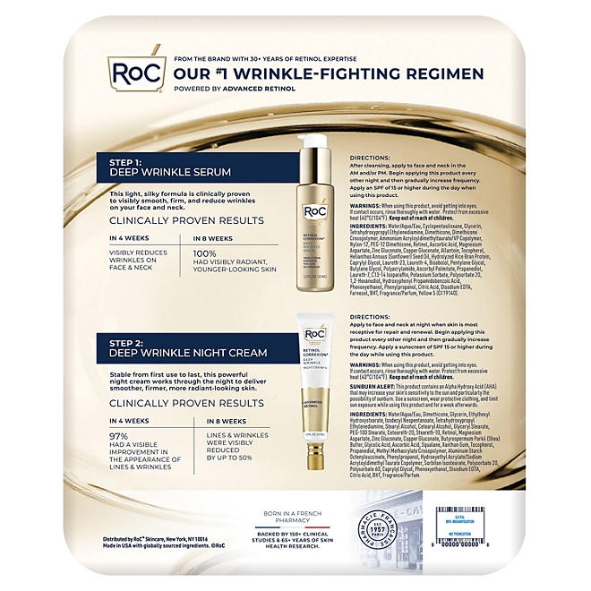 RoC Retinol Deep Wrinkle Serum & Night Cream Kit - Image 3