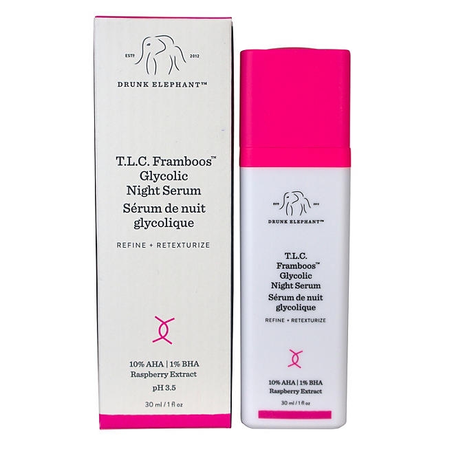 Drunk Elephant T.L.C. Framboos Glycolic Night Serum, 1 fl. oz. - Image 3