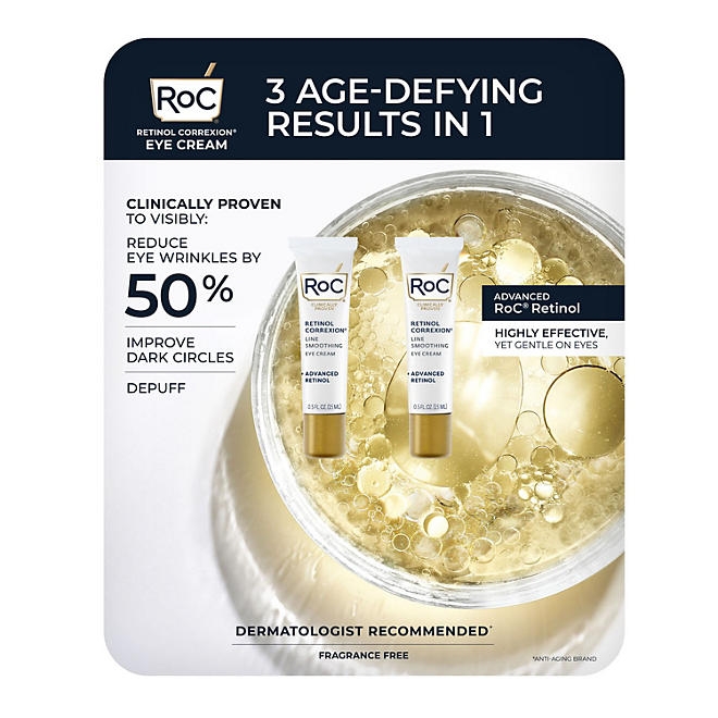 RoC Retinol Correxion Line Smoothing Eye Cream, 0.5 fl. oz., 2 pk. - Image 2