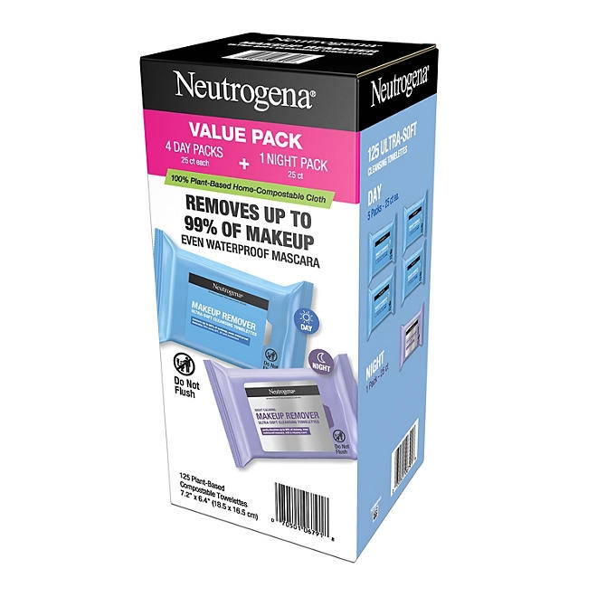 Neutrogena Makeup Remover & Night Calming Cleansing Towelettes, 25 ct., 5 pk. - Image 3
