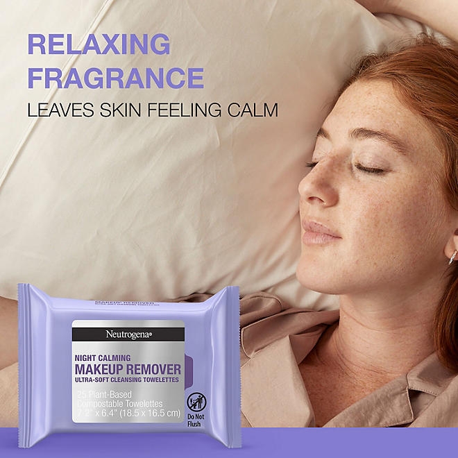 Neutrogena Makeup Remover & Night Calming Cleansing Towelettes, 25 ct., 5 pk. - Image 8