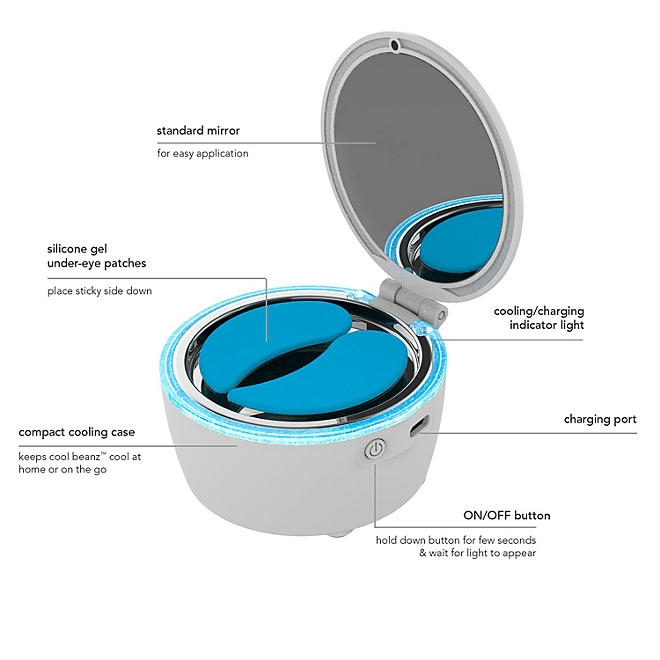 skn by conair Cool Beanz Reusable Under-Eye Gel Patches, FP01 - Image 3