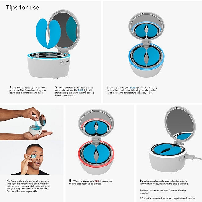 skn by conair Cool Beanz Reusable Under-Eye Gel Patches, FP01 - Image 4