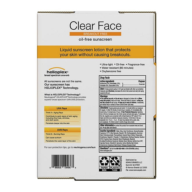 Neutrogena Clear Face Sunscreen, SPF 50, 3 oz., 2 pk. - Image 3