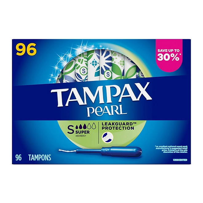 Tampax Pearl Super Tampons, Unscented, 96 ct. - Image 3
