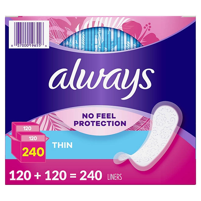 Always Daily Thin Liners, Unscented, Regular, 240 ct. - Image 10