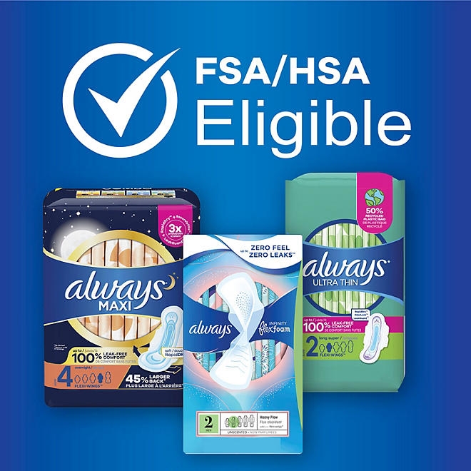 Always Maxi Long Super Pads, Unscented, Size 2, 90 ct. - Image 10