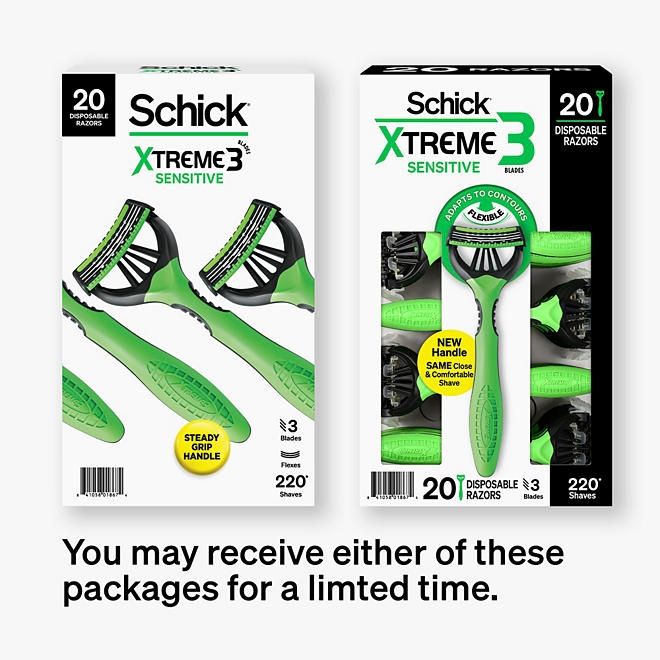 Schick Xtreme3 Sensitive Disposable Razors for Men, 20 ct. - Image 3