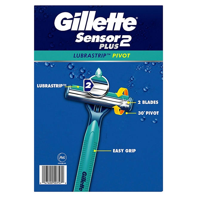 Gillette Sensor2 Plus Lubrastrip Pivoting Head Disposable Razors, 52 ct. - Image 10