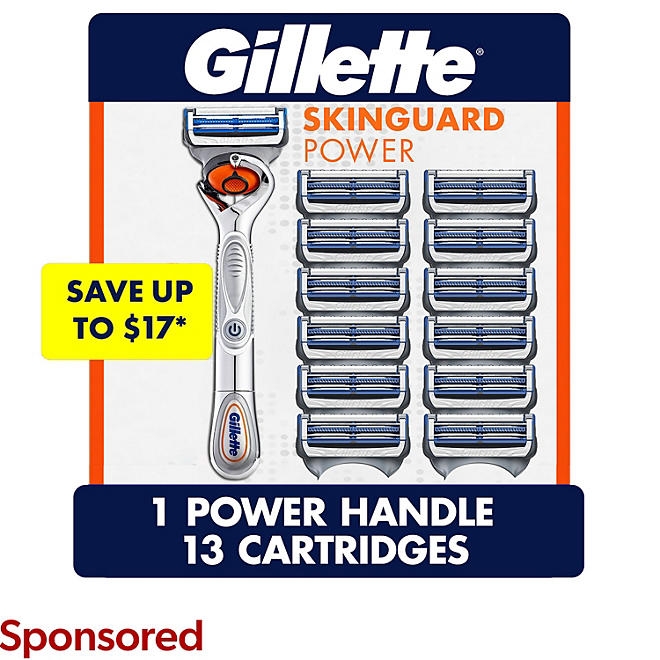 Gillette SkinGuard Power Men's Razor Handle + 13 Cartridges - Image 3