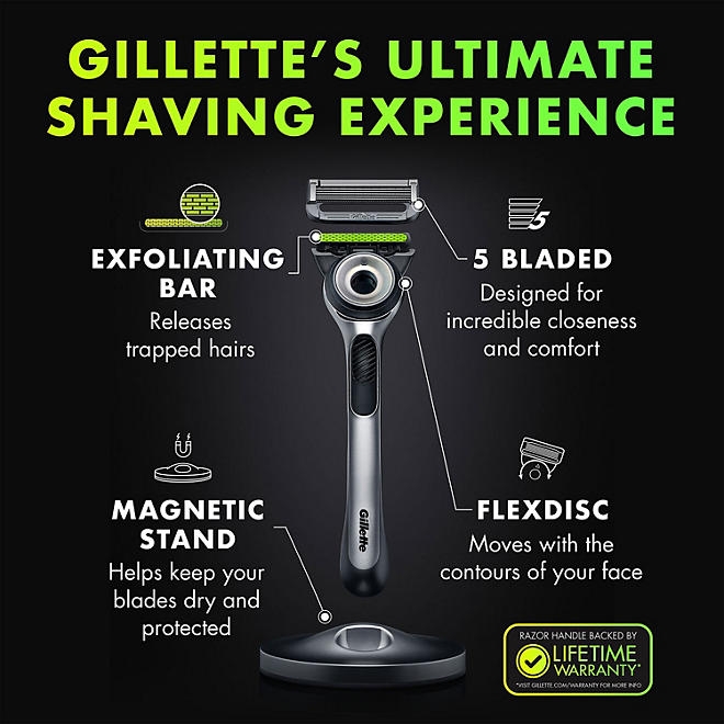 GilletteLabs Men's Razor with Exfoliating Bar - 1 Handle, 7 Refills, 1 Premium Magnetic Stand - Image 3