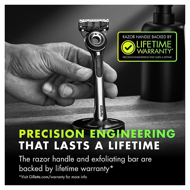 GilletteLabs Men's Razor with Exfoliating Bar - 1 Handle, 7 Refills, 1 Premium Magnetic Stand - Image 4