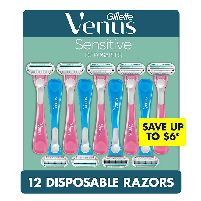 Venus Sensitive Disposable Razors for Women, 12 ct. - Image 2