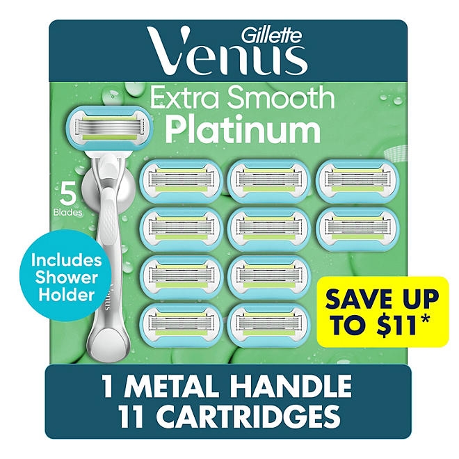 Venus Extra Smooth Women's Razor, 5 Blades, 1 Handle + 11 Cartridges - Image 2