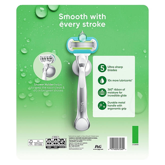 Venus Extra Smooth Women's Razor, 5 Blades, 1 Handle + 11 Cartridges - Image 9