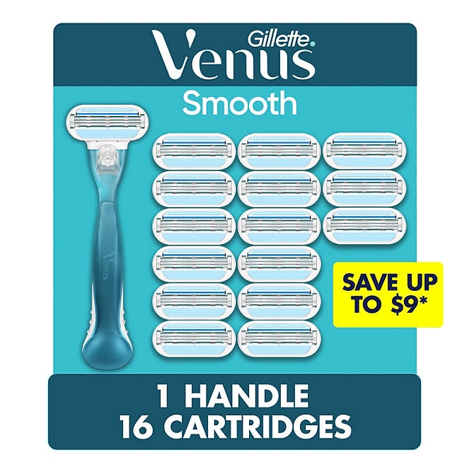 Venus Original Smooth Women's Razor, 3 Blade, Handle + 16 Cartridges - Image 2