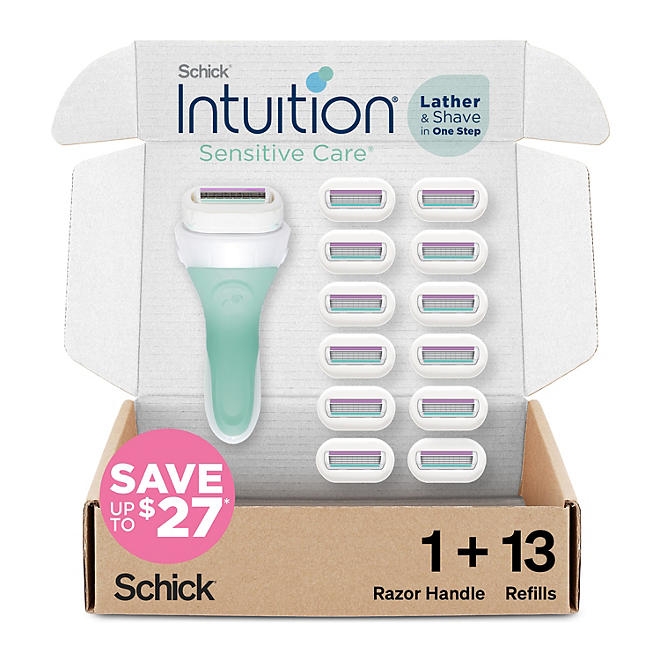 Schick Intuition Sensitive Razor, Handle + 13 Refills - Image 2