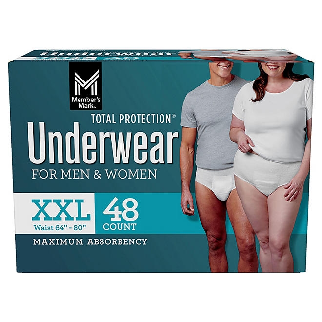 Member's Mark Total Protection Incontinence Underwear for Men and Women, Size - XXL, 48 ct. - Image 2