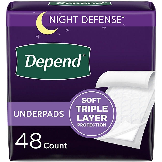 Depend Underpads Disposable Incontinence Bed Pads, 48 ct. - Image 2