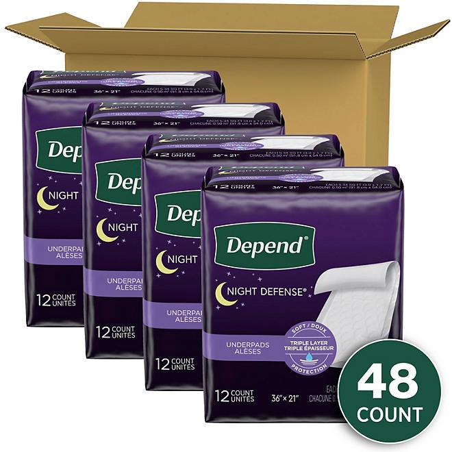 Depend Underpads Disposable Incontinence Bed Pads, 48 ct. - Image 3