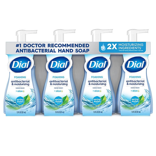 Dial Antibacterial Foaming Hand Soap, Spring Water, 7.5 fl. oz., 4 pk. - Image 2