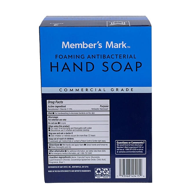 Member's Mark Antibacterial Foaming Hand Soap, 67.6 fl. oz., 2 refills - Image 8