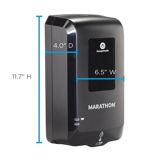 Marathon Automated Soap Dispenser, Black, 6.5&rdquoW x 4&rdquoD x 11.7&rdquoH - Image 4