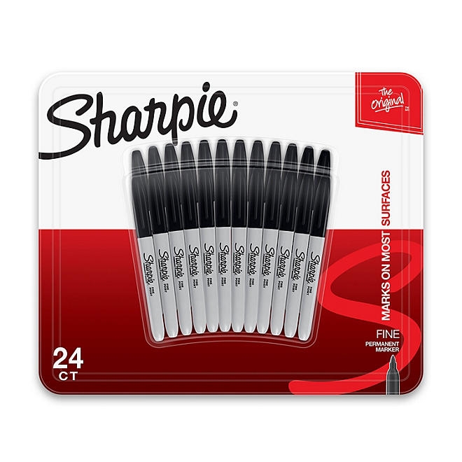 Sharpie Permanent Marker, Fine Tip, Black, 24 Count - Image 2