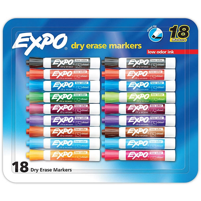 Expo Dry Erase Markers, Assorted Colors, Pack of 18 - Image 2