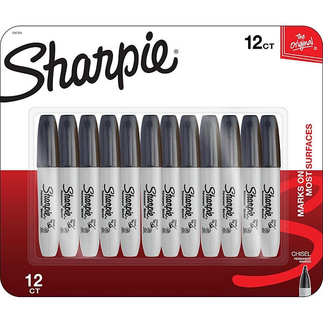 Sharpie Chisel Tip Permanent Markers, Black 12 ct. - Image 2