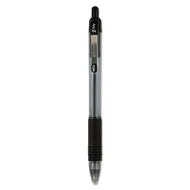 Zebra - Z-Grip Retractable Ballpoint Pen, Black Ink, Medium - 24/Pack - Image 2