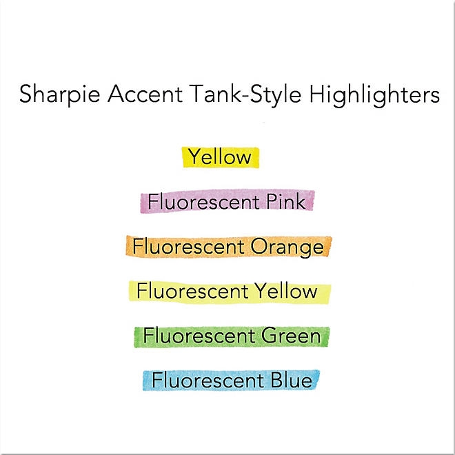 Sharpie Accent - Accent Tank Style Highlighter, Chisel Tip, Assorted Colors - 6 ct. - Image 5