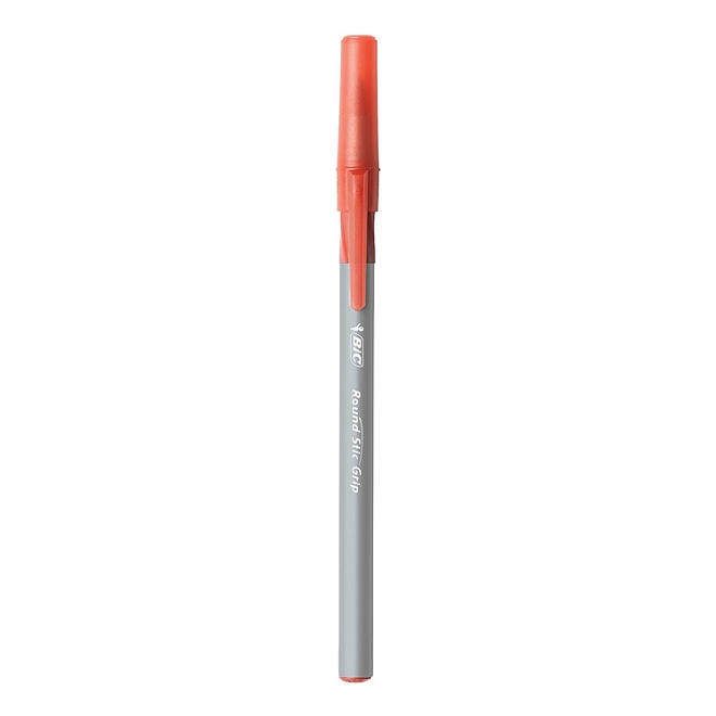 BIC Round Stic Grip Xtra Comfort Ballpoint Pen, Red Ink, 1.2mm, Medium, 12ct. - Image 4