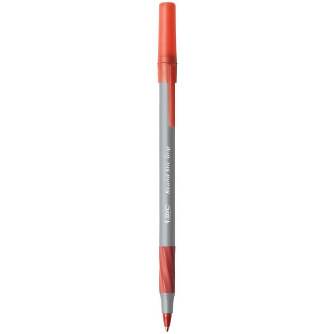 BIC Round Stic Grip Xtra Comfort Ballpoint Pen, Red Ink, 1.2mm, Medium, 12ct. - Image 5