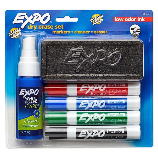 Expo - Low Odor Dry Erase Marker Starter Set, Assorted - 4 per Pack - Image 2