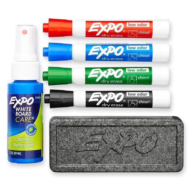 Expo - Low Odor Dry Erase Marker Starter Set, Assorted - 4 per Pack - Image 3