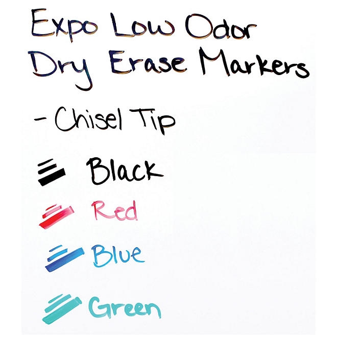 Expo - Low Odor Dry Erase Marker Starter Set, Assorted - 4 per Pack - Image 5