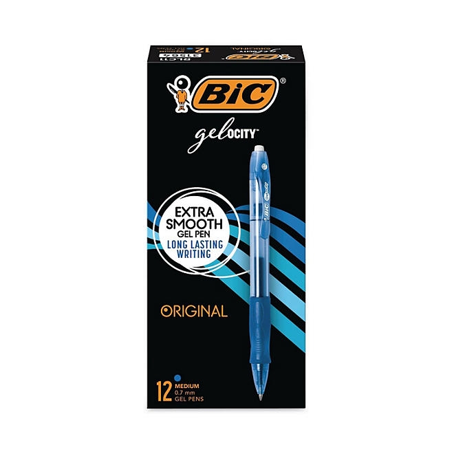 BIC Gel-ocity Retractable Gel Pen, Blue Ink, .7mm, Medium, 12ct. - Image 2