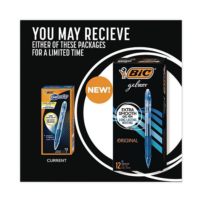 BIC Gel-ocity Retractable Gel Pen, Blue Ink, .7mm, Medium, 12ct. - Image 4