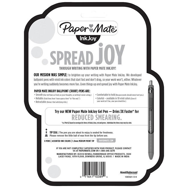 Paper Mate - InkJoy 300RT Ballpoint Pen, Assorted Ink, Medium - 8 Pens - Image 3