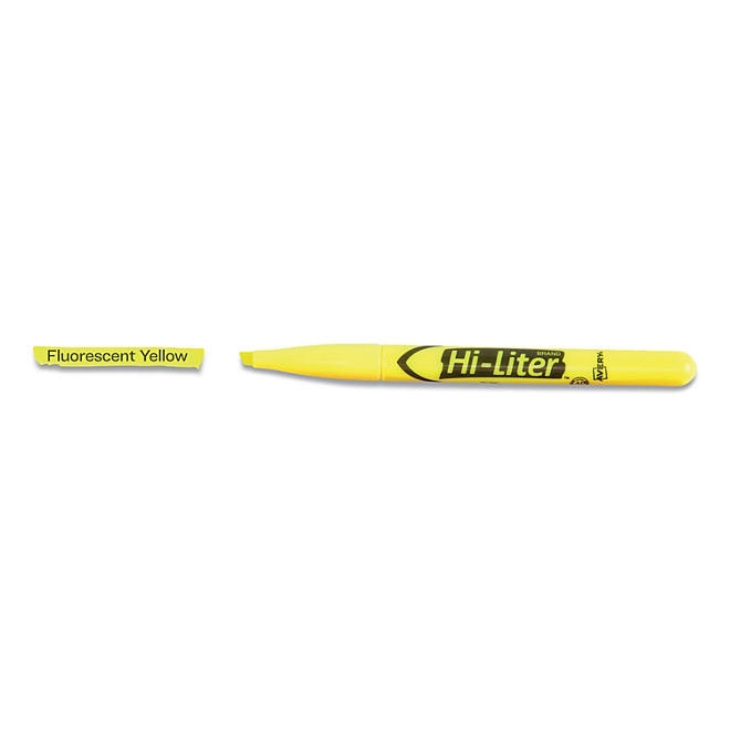 Avery HI-LITER Pen-Style Highlighters, Chisel Tip, Fluorescent Yellow, Dozen - Image 9