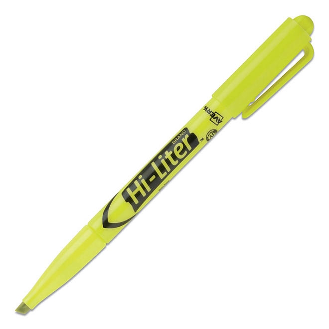 Avery HI-LITER Pen-Style Highlighters, Chisel Tip, Fluorescent Yellow, Dozen - Image 10