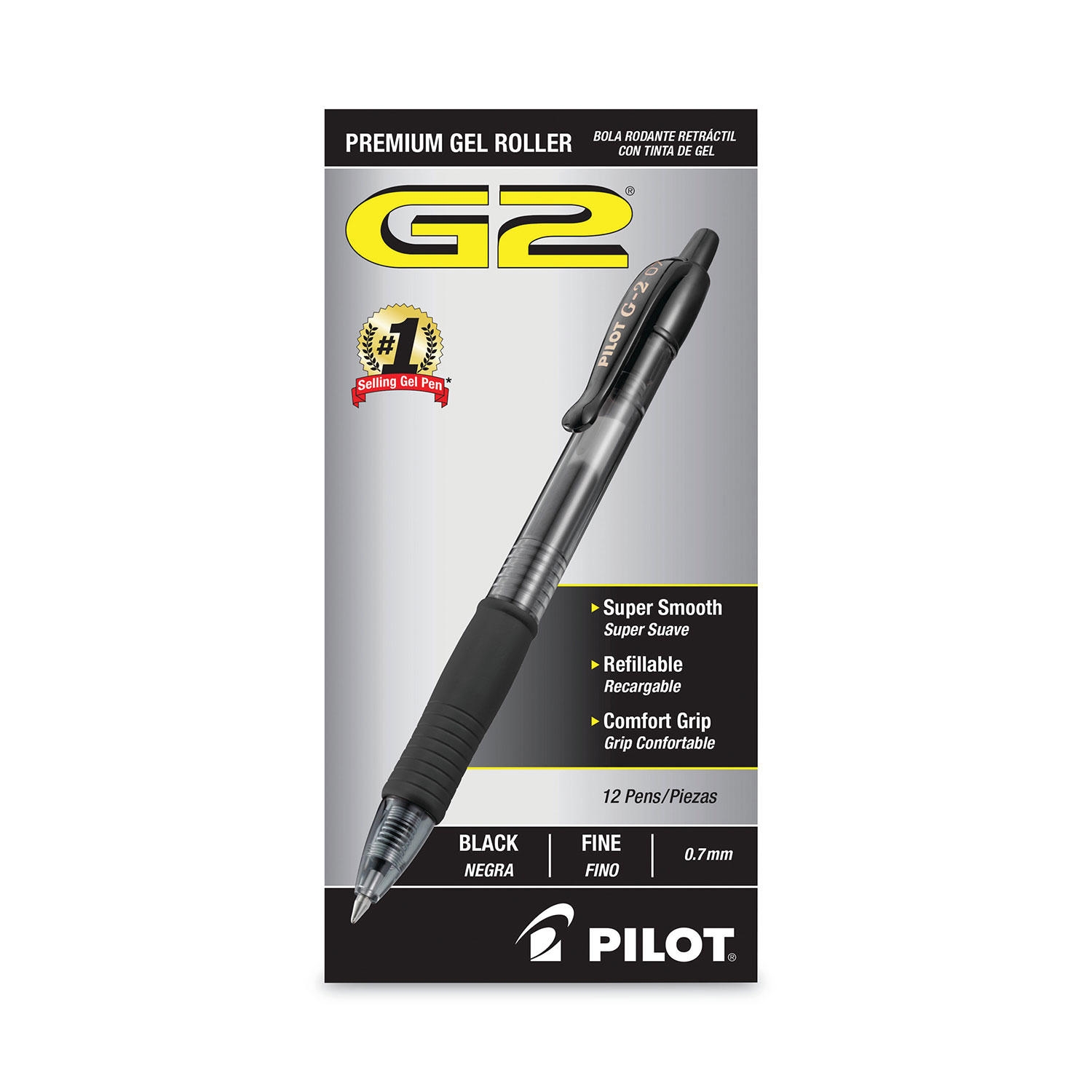 Pilot - G2 Gel Roller Ball, Retractable, Fine, Various Colors - 12 Pens - Image 3