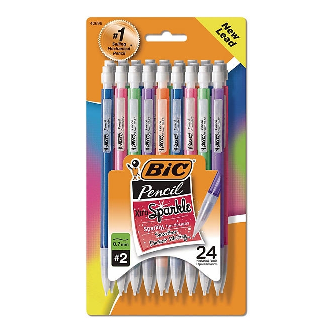 BIC Xtra-Sparkle Mechanical Pencil, 0.7mm, Assorted Color Barrels, 24pk. - Image 2