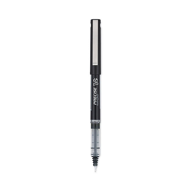 Pilot - Precise V5 Roller Ball Stick Pen, Needle Pt, Black Ink, 0.5mm Extra Fine - Dozen - Image 2
