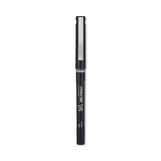 Pilot - Precise V5 Roller Ball Stick Pen, Needle Pt, Black Ink, 0.5mm Extra Fine - Dozen - Image 5