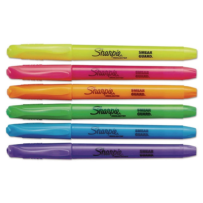 Sharpie Pocket Style Highlighters, Assorted Ink Colors, Chisel Tip, Assorted Barrel Colors, Dozen - Image 3